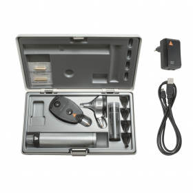 Heine F.O Ophthalmoscope, Otoscope & Speculae Set, 2.5v Battery Handle & Hard Case