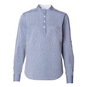 Mens chambray stand up collar