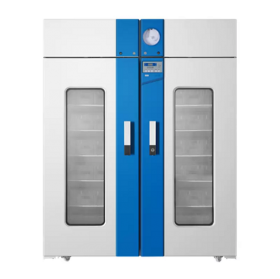 Blood Bank Refrigerator, Upright, Glass Door, Led Display, Shelves And Baskets, 2-6 Degrees Celsius, 1369l Capacity