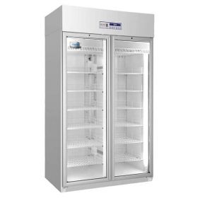 Pharmacy Refrigerator, Upright, Double Glass Door, Led Display, 4 Degrees Celsius, 940l Capacity