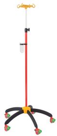 Pediatrics IV Drip Stands - Red With Airplane Castors