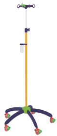 Pediatrics IV Drip Stands - Yellow With Airplane Castors