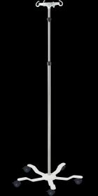 Provita IV-Pole Low-Gravity, Stainless Steel, One Hand Adjustment, Flat-Bar Steel Base Legs, Twin 50 mm