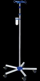 Provita IV-Pole, Stainless Steel, One Hand Adjustment, With Weighted Base, Twin 50 mm I-N11211