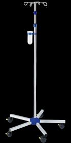 Provita IV-Pole, Stainless Steel, One Hand Adjustment, With Weighted Base, Twin 50 mm I-N11212