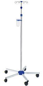 Provita IV-Pole, Stainless Steel, One Hand Adjustment, With Weighted Base, Twin 50 mm I-N11213
