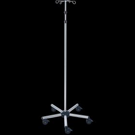 Provita IV-Pole, Stainless Steel, One Hand Adjustment, With Weighted Base, Twin 75 mm I-PRE001