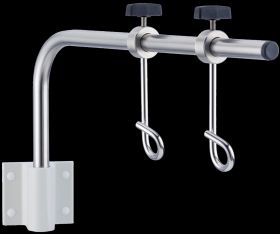 Provita Wall IV-Holder, Inclining, 2 Adjustable Hooks (2 Kg / Hook), Stainless Steel / Aluminium