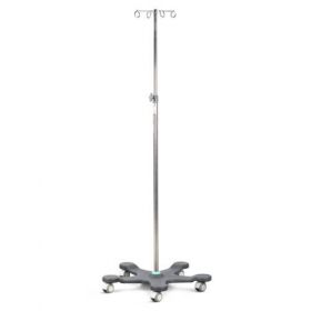 Bristol Maid Mobile Infusion Stand - Heavy Duty - Easy Clean - Polyurethane -  4 Hook - Blue