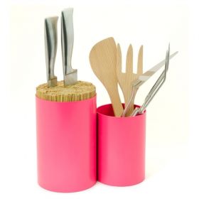Kitchen Knife & Utensil Holder - Pink [Pack of 1]