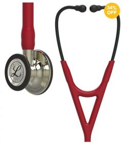 3M Littmann Cardiology IV Diagnostic Stethoscope, Burgundy Tubing, Champagne Chestpiece, Stainless Stem [Pack of 1]