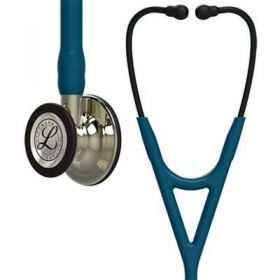 3M Littmann Cardiology IV Diagnostic Stethoscope, Caribbean Blue Tubing, Champagne Chestpiece [Pack of 1]