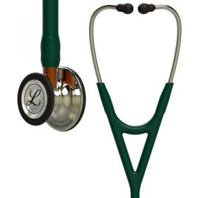 3M Littmann Cardiology IV Diagnostic Stethoscope, Hunter Green Tubing, Champagne Chestpiece, Orange Stem [Pack of 1]