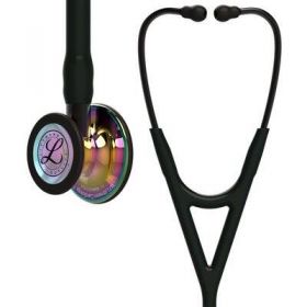 3M Littmann Cardiology IV Diagnostic Stethoscope, Black Tubing, Rainbow Chestpiece, Smoke Stem [Pack of 1]