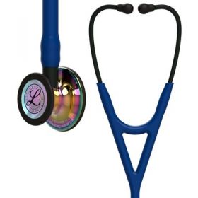 3M Littmann Cardiology IV Diagnostic Stethoscope, Navy Tubing, Black Chestpiece, Black Stem [Pack of 1]