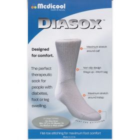 Medicool Diasox Cotton Socks White Large [Pack of 1]
