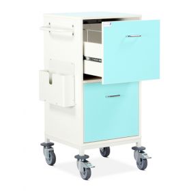 Bristol Maid Trolley - Medical Records Workstation - Single Column, Two Drawers-Cam Lock