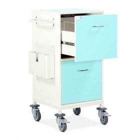 Bristol Maid Trolley - Medical Records Workstation - Single Column, Two Drawers - Electronic Push Button Lock