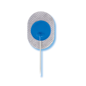 Ambu Blue Sensor NF Electrode, Neonatal solid gel 28x20mm, breathable cloth backing 28 x 20mm, 50cm colour lead, 1.5mm connector [Pack of 12]
