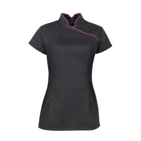 Women’s contrast piping tunic Black/pink
