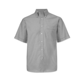Men's Oxford Short Sleeved Shirt Pale Grey Colour