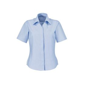Women's Oxford short Sleeved Shirt Pale Blue Colour