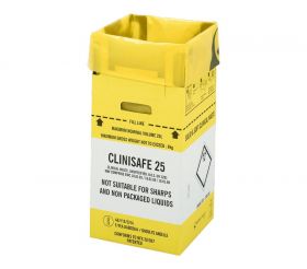 25 Litre Clinisafe Yellow Cardboard Carton [Carton of 10]