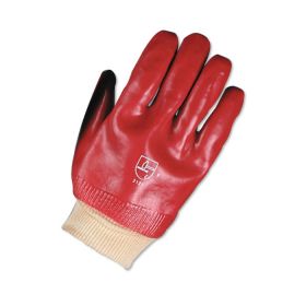 PVC knit wrist gloves Red Colour