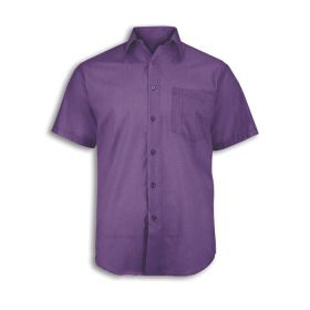 Men's Woven Colour Short Sleeved Shirt