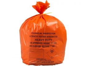 Orange Clinical Bag - Medium Duty Orange Waste Bag – Small – Printed [Pack of 10]