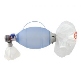 Oval Silicone resuscitator, Paediatric, with o2 reservoir, transparent silicone face mask size 0 [Pack of 1]