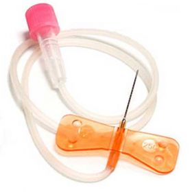 Terumo Surflo Winged Intravenous Infusion Cannula 25G X 19mm (9cm) Sterlie Set - Orange [Pack of 1]