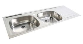 Pland Hospital Double Bowl Sink - R/H Drainer [Pack of 1]