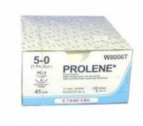 PROLENE 3/8 CIRCLE PRIME CONVENTIONAL CUTTING NEEDLE SUTURE (5/0) [PACK OF 24] - W8006T