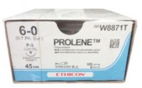 PROLENE 3/8 CIRCLE PRIME CONVENTIONAL CUTTING NEEDLE SUTURE (6/0) - W8871T