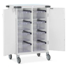 Bristol Maid Pharmacy Trolley - Double Door - High Security Bolt Lock - Patient Administration - 32 Compartments