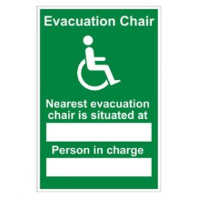 Nearest Evacuation Chair Sign