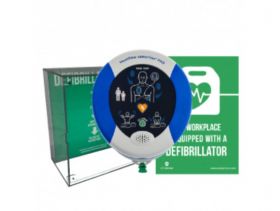 HeartSine Samaritan PAD 350P (Semi Automatic) with High Impact Cabinet - Office Package
