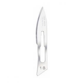 Swann Morton SM0223 Surgical Scalpel Blade No.18 - Carbon Steel - Sterile - Pack of 100