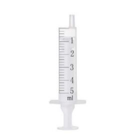 SOL-M 5ml Syringe w/o Needle,2-piece (white plunger) [Pack of 100]