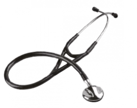 Deluxe Cardiology Adult Stethoscope (Black) Foamed Lined Box