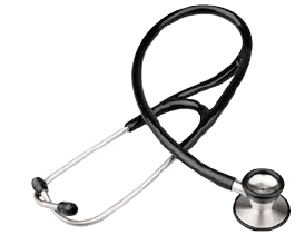 Cardiology Adult Stethoscope (Black) Foamed Lined Box