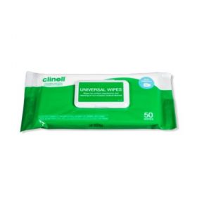 Clinell Universal Wipes Adhesive Back Pack of 50