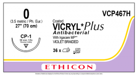 VCP467H - 0 COATED VICRYL PLUS VIOLET 1X27" (70cm) CP-1 [Pack of 36]