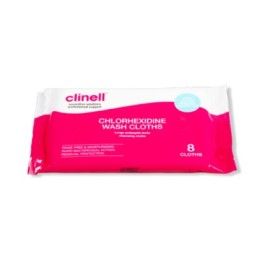 Clinell 2% Chlorhexidine Wash Cloths [Pack of 8]