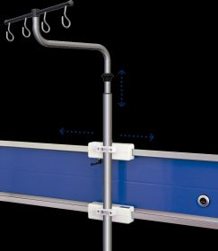 Provita Moveable Medical Rail Carrier Unit With Angled IV-Pole