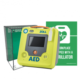 ZOLL AED 3 Semi Automatic with High Impact Illuminated Cabinet - Office Package