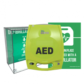 ZOLL AED Plus Semi Automatic with High Impact Illuminated Cabinet - Office Package
