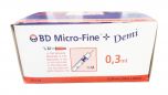BD Micro-Fine + 324826 0.3ml Insulin Syringe with 30G x 8mm Needle [Pack of 100] 